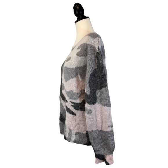 rag & bone Sinclair Sweater Pink Gray Wool Mohair Camo Print Jumper, Size S - Picture 4 of 13
